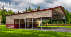 #18 18x35x9 Utility Carport with Storage