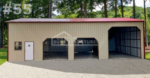 #55 30x50x14 3-Bay Commercial Steel Garage - Image 2