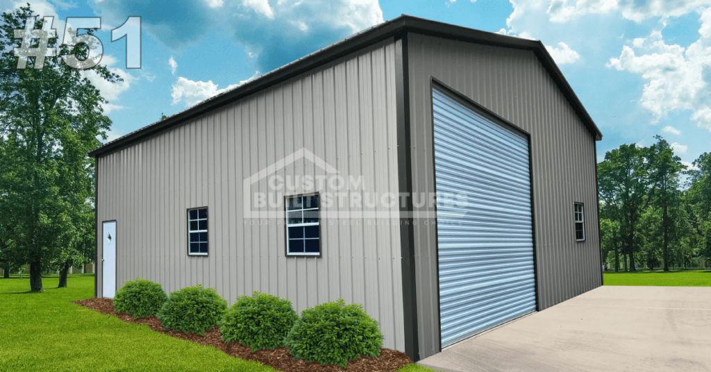 #51 30x51x14 Commercial Metal Building - Custom Built Structures, Inc.