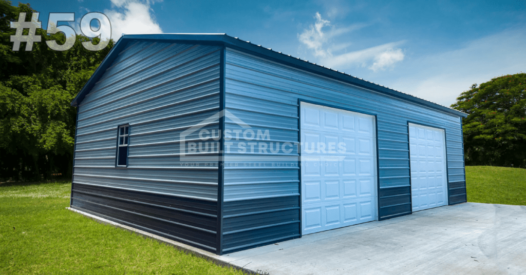 #59 Double Metal Garage - Custom Built Structures, Inc.